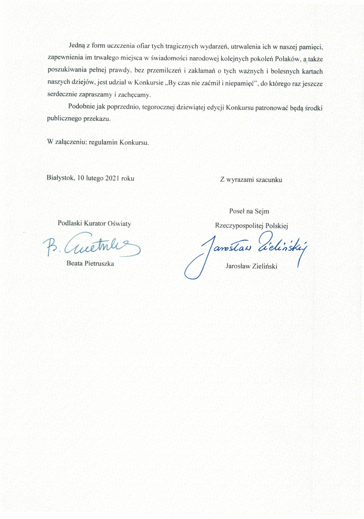 List posła Jarosława Zielińskiego 3